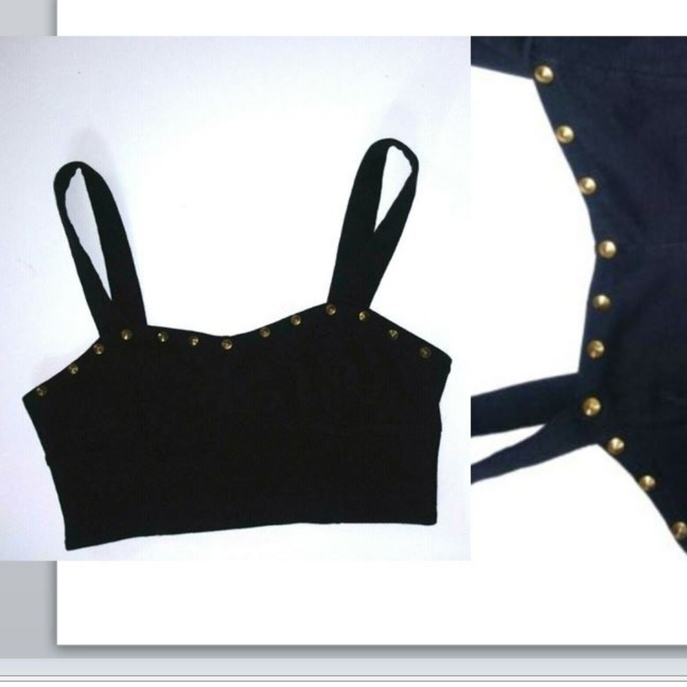 FOREVER 21 CropTop Bra top Bralette Gold studs